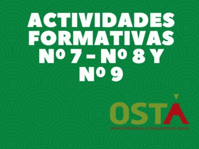 CIRCULAR ACTIVIDADES FORMATIVAS 7, 8 y 9