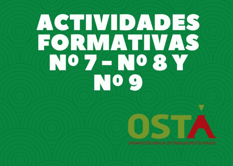 CIRCULAR ACTIVIDADES FORMATIVAS 7, 8 y 9