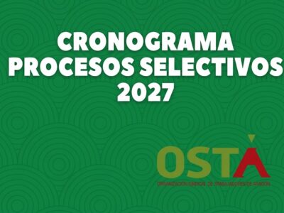 PUBLICADO CRONOGRAMA DE PROCESOS SELECTIVOS 2027
